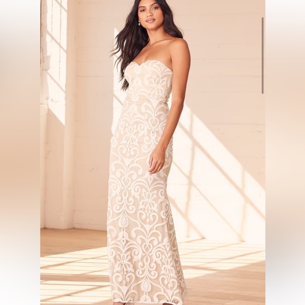NWT strapless mermaid art nouveau wedding /reception/rehearsal dinner dress
